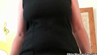 hey, british granny joy spreads her moist pussy wide