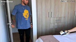 busty mexican milf angela spades toys pussy before brian evansx pounds hard