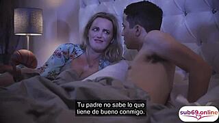 blonde milf vibes her huge clit so naughty on bed 😏💋🔥