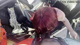 Old redhead teacher granny sloppy blowjob huge bbc cumshot in car public