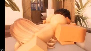 roblox blonde teen slut bent over beach fucked by stepdad's monster cock