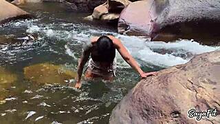 Sayafit Fucks Stepbrother Public River Big Ass Ride