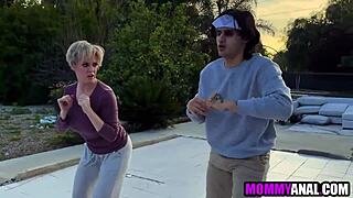 Karate stepmom takes monster cock deep in her ass!