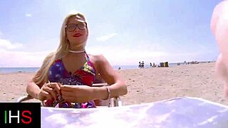 blonde milf glasses takes ass fuck outdoors cowgirl