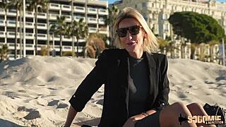 ANOUK BLONDE SLUT RIDES FRENCH COCK DEEP