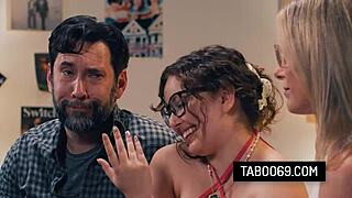 Welcoming Cory Chase and Leana Lovings with Open Legs FFM Blowjob Frenzy!