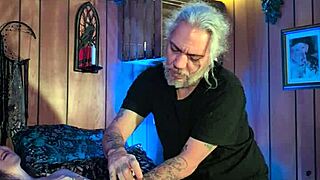 Holiday milf heels pantyhose pussy licked to orgasm