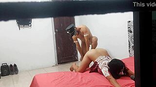 hidden cam cuckold watches wife fuck another man bedroom