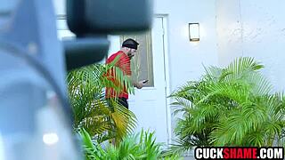 i caught my cheating wife armani black with gi joey's huge cock while hubby's peeping