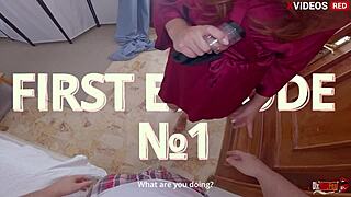 Fucking stepmom deep in pussy then filling her mouth with hot cum twice