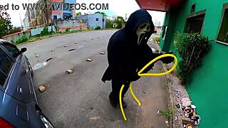 linda bbw screams as intruder pounds her hard on halloween