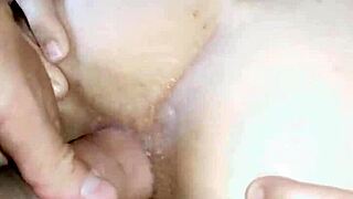 Married Couple's Shaved Pussy Close-Up Wedding Night Sex