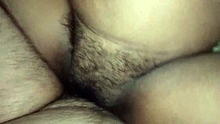 Slim Bengali maid's hairy black red pussy hammered by stepson moaning wildly