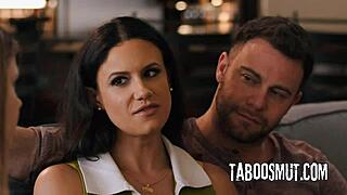 hey our kinky couple seduces hot babysitter into wild threesome ride