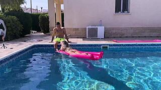 Neighbor Mom Bent Over Pool Fucked