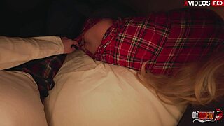 our pajama meeting in bed with stepmom turned into wild creampie sex real quick