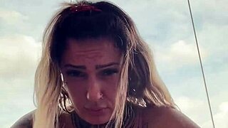 Tattooed woman nearly kicked from gym for see-through top with hard wet nipples