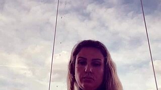 Tattooed woman nearly kicked from gym for see-through top with hard wet nipples