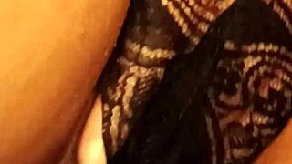 close up on hot brunette's juicy pussy lips soaking wet panties