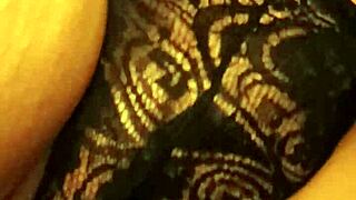 close up on hot brunette's juicy pussy lips soaking wet panties