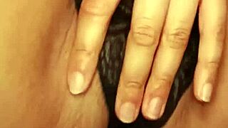 close up on hot brunette's juicy pussy lips soaking wet panties