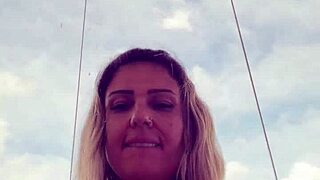 Tattooed woman nearly kicked from gym for see-through top with hard wet nipples