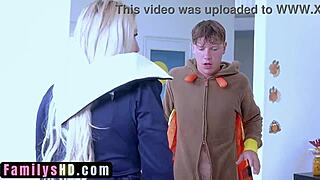 stepdad's big toe fucks my pussy under table thanksgiving orgy!