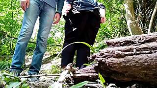 Mother-in-law flashes big ass outdoors teasing eyes