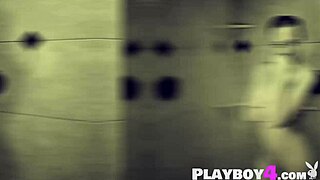 sexy blonde milf sabrina nichole strips wet lingerie playboy pose