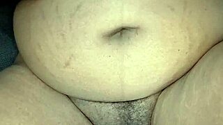 bbw milf closeup wet pussy masturbation with fat belly