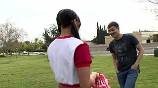 he bends milf over bed in fishnets fucks gaping ass deepthroat style