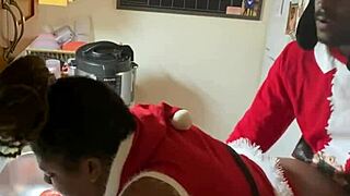 Mrs Claus Gulps Santa's Massive BBC Cumshot
