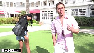 jasmine jae big tits pierced clit flashes pussy public beach trio