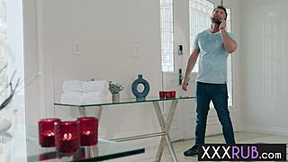 best therapy? big ass milf masseuse gives massage and deep blowjob!