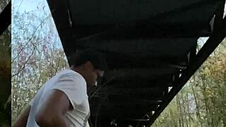 Big cock black milf outdoor public quickie pussy fuck with loud orgasm