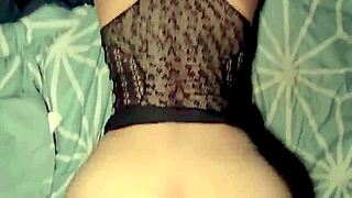 Pov petite latina milf in red lingerie moans bending over bedroom doggystyle