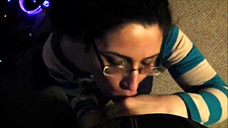 Glasses milf takes messy closeup facial cumshot from amateur blowjob