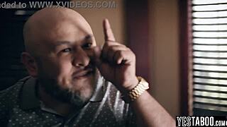 boyfriend's stepdad manipulates distraught pregnant teen into rough pounding