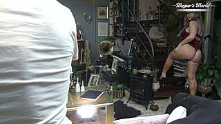 Behind scenes, sexy Odette begs for client's hot facial cum blast!