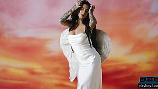 Busty Tattooed Milf Joanna Angel Strips Luscious Body For Playboy