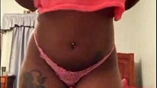 Curvy ebony milf deepthroats bbc bareback rides to wet pussy creampie