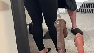 Huge Tits Milf Plugs Ass Blows Cock On Christmas Eve Homemade Wife Action