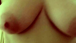 chubby mature milf strokes fat tits in solo play