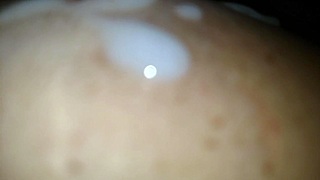 Hot Wife Begs Cuckold Husband for Massive Cumshot on Big Tits - He Licks