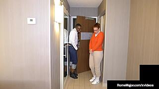 Can Nerdy Redhead Nympho Handle Rome Major's Black Cock Ride?