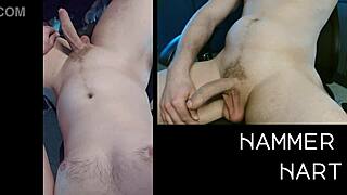 German muscle daddy's multiview double cumshot explosion close-up