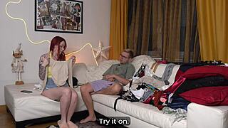 stepmom's christmas outfit sparks wild son cumshot pounding!