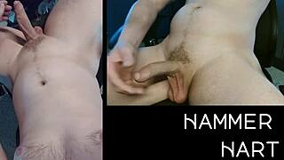 German muscle daddy's multiview double cumshot explosion close-up