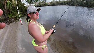 Wow! Bustydiamond Fucked Wild After Public Fishing!