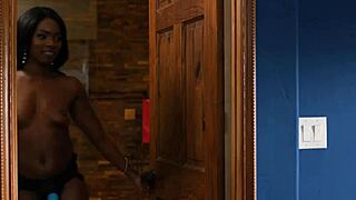 ebony cougar milf dildo fucks big tits mature